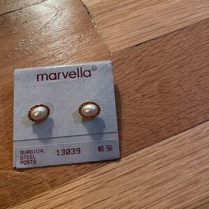 BNIP Vintage Marvella Surgical Steel Post Earrings